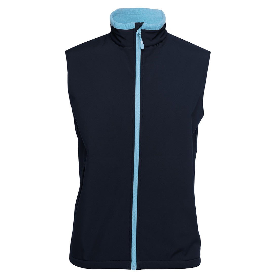 House of Uniforms The Contrast Softshell Vest | Adults Jbs Wear Navy/Light Blue