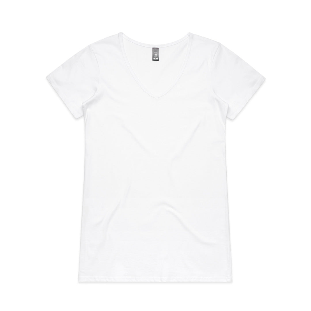 House of Uniforms The Bevel V Tee | Ladies | Short Sleeve AS Colour White