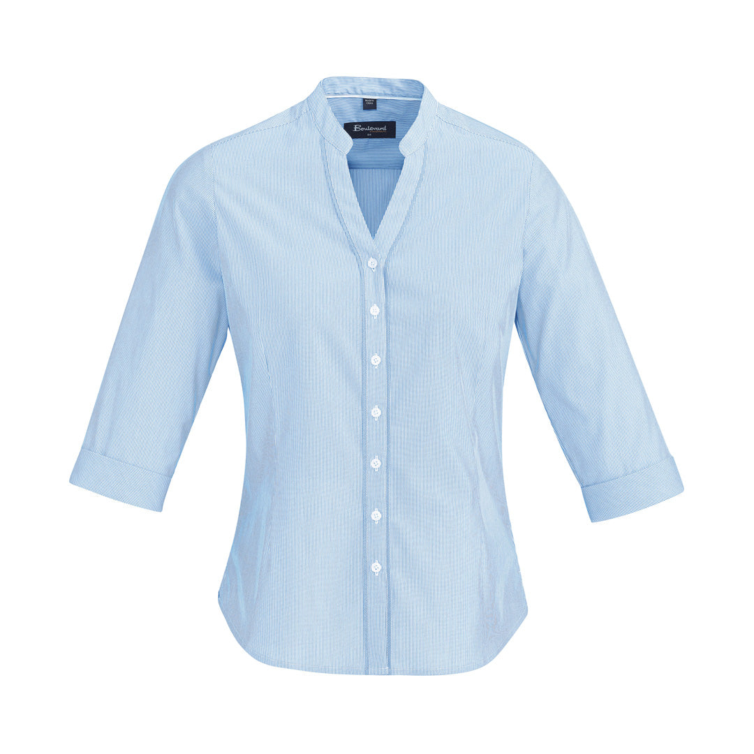 House of Uniforms The Bordeaux Shirt | Ladies | Short & 3/4 Sleeve Biz Corporates Alaskan Blue