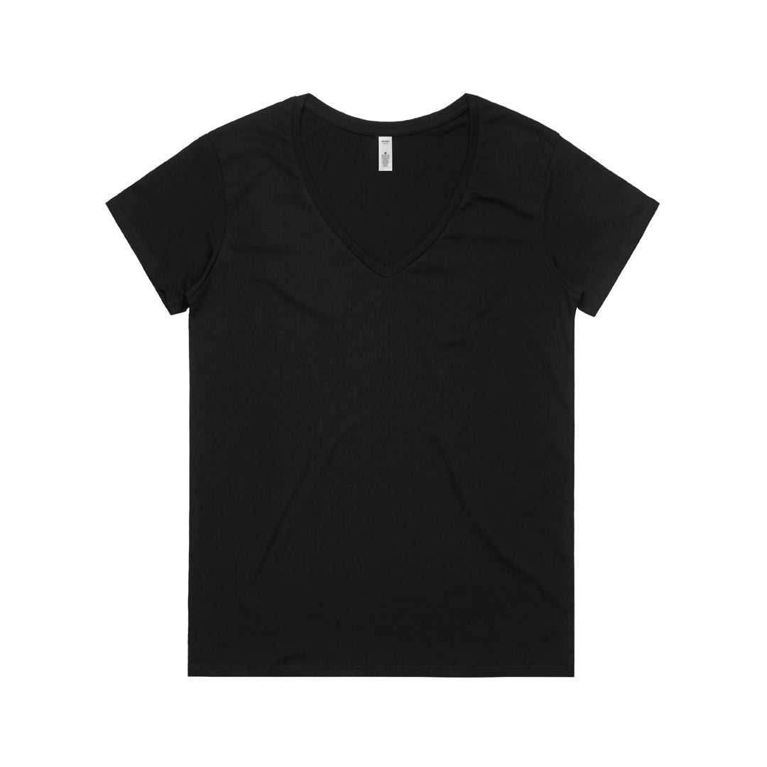House of Uniforms The Chloe V Neck Tee | Ladies | Short Sleeve AS Colour Black