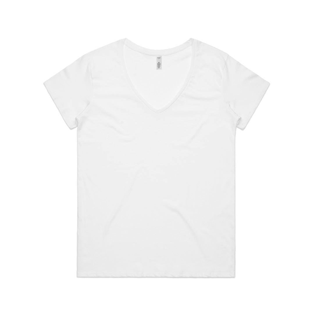 House of Uniforms The Chloe V Neck Tee | Ladies | Short Sleeve AS Colour White