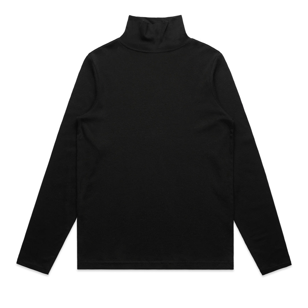 House of Uniforms The Turtle Neck Tee | Ladies | Long Sleeve AS Colour Black