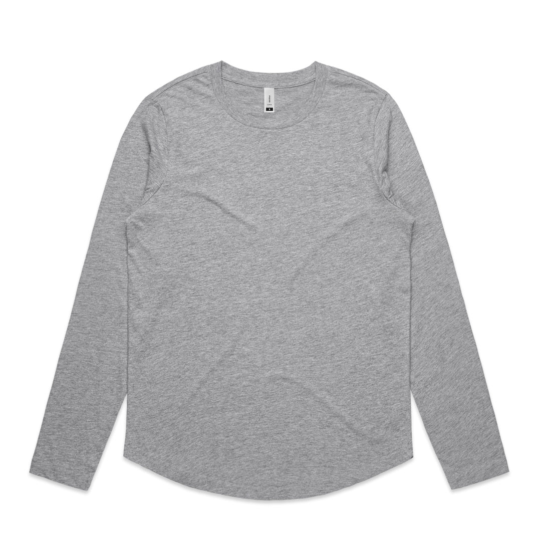 House of Uniforms The Curve Tee | Ladies | Long Sleeve AS Colour Grey Marle