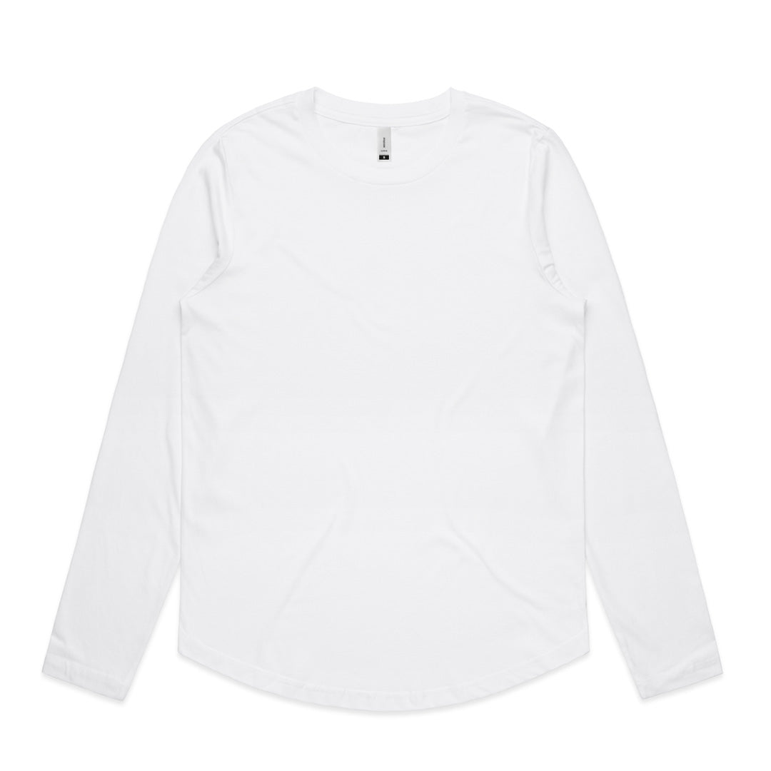 House of Uniforms The Curve Tee | Ladies | Long Sleeve AS Colour White