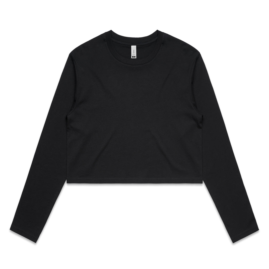 House of Uniforms The Crop Tee | Ladies | Long Sleeve AS Colour Black