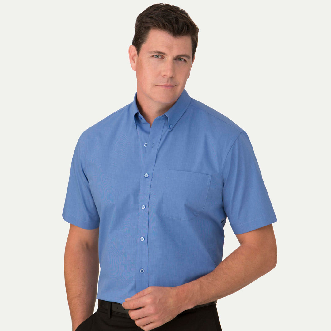 House of Uniforms The Micro Check Shirt | Mens | Short Sleeve City Collection 