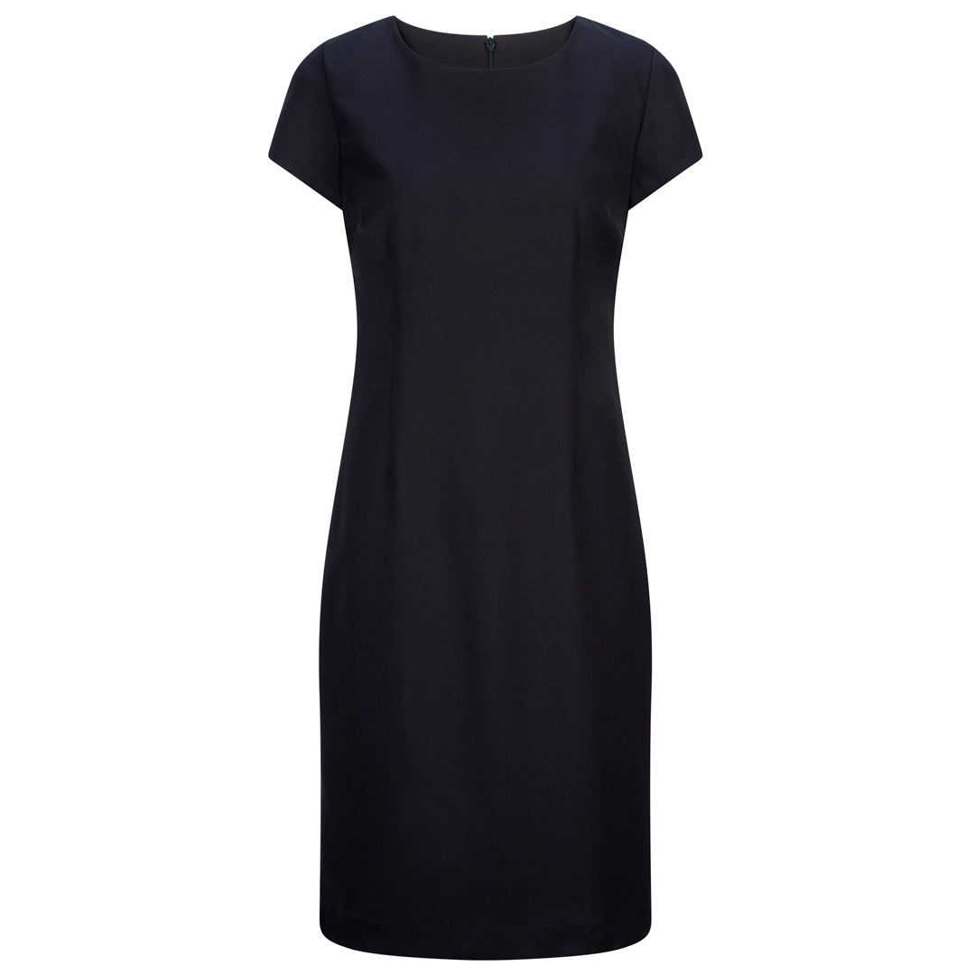 House of Uniforms The Cap Sleeve Dress | Microfibre LSJ Collection Navy