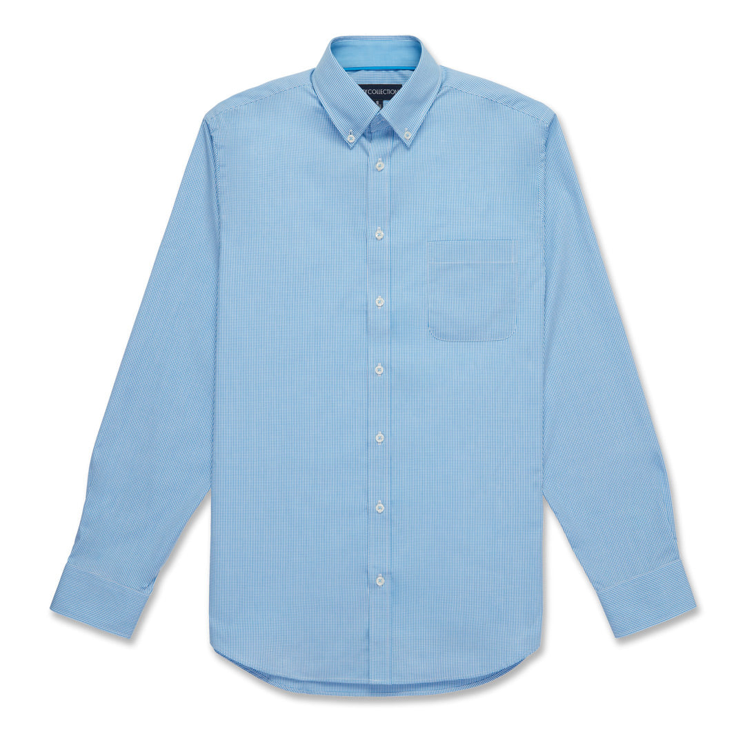 House of Uniforms The Pippa Check Shirt | Mens | Long Sleeve City Collection Aqua Check