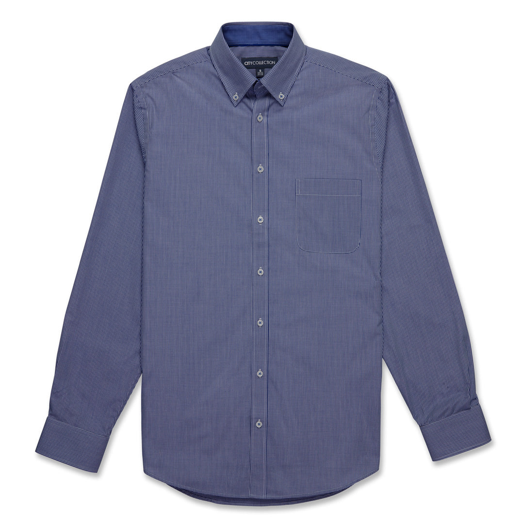 House of Uniforms The Pippa Check Shirt | Mens | Long Sleeve City Collection Navy Check