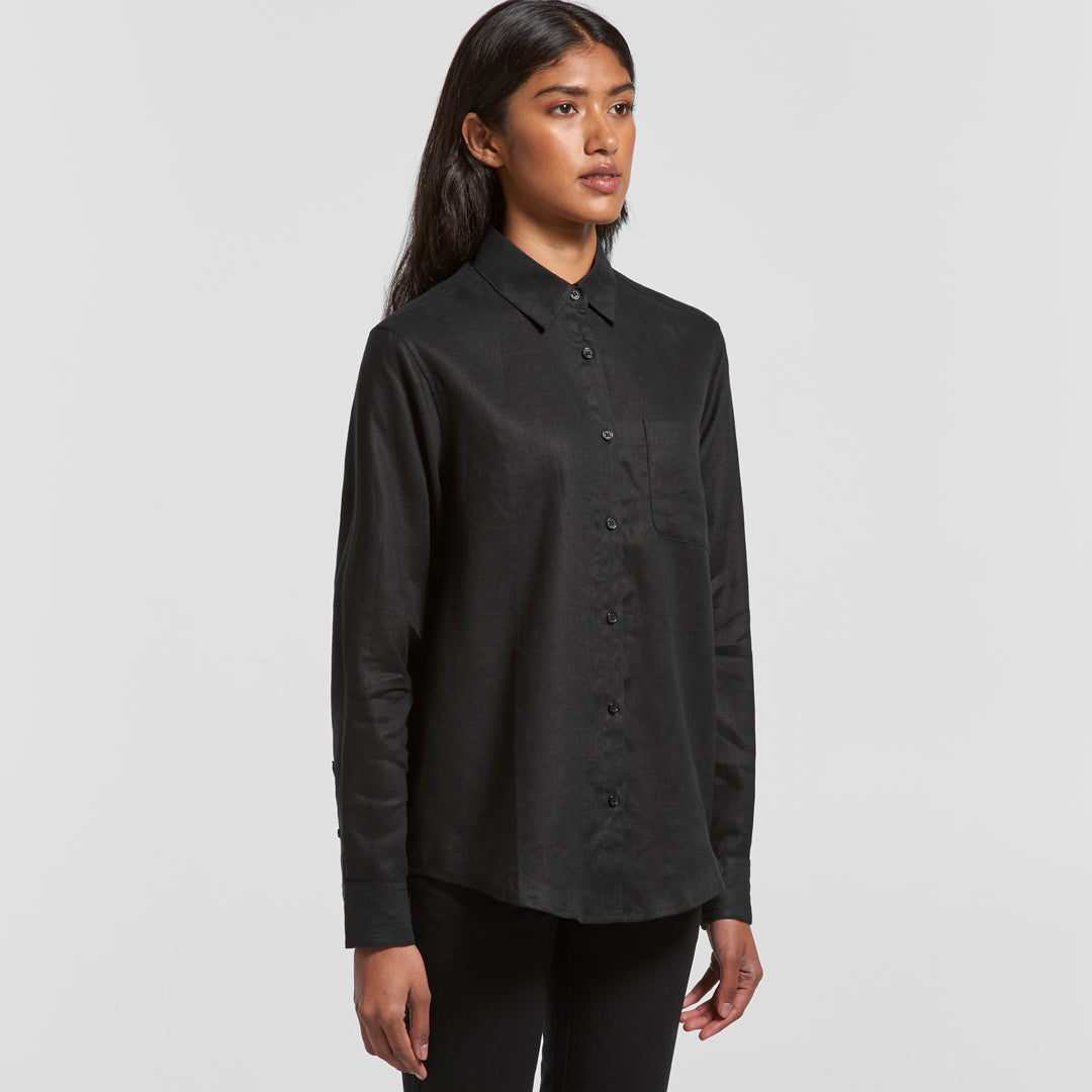 House of Uniforms The Linen Shirt | Ladies | Long Sleeve AS Colour 