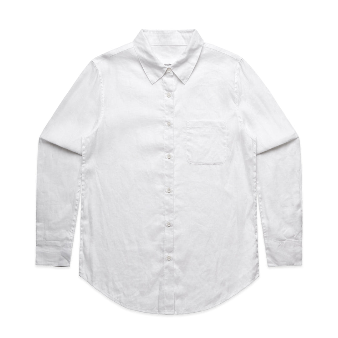 House of Uniforms The Linen Shirt | Ladies | Long Sleeve AS Colour White