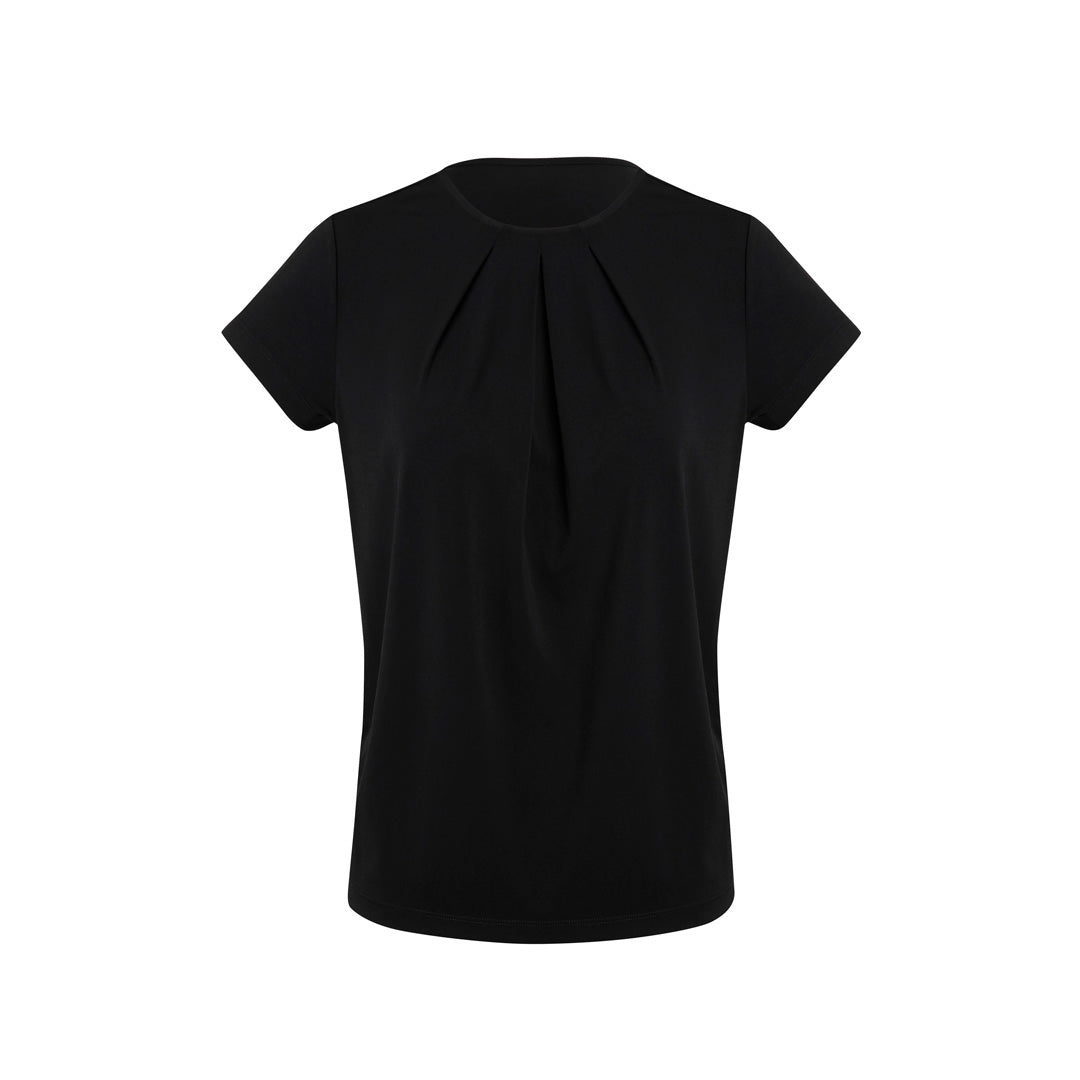 House of Uniforms The Blaise Top | Ladies | Short Sleeve Biz Corporates Black