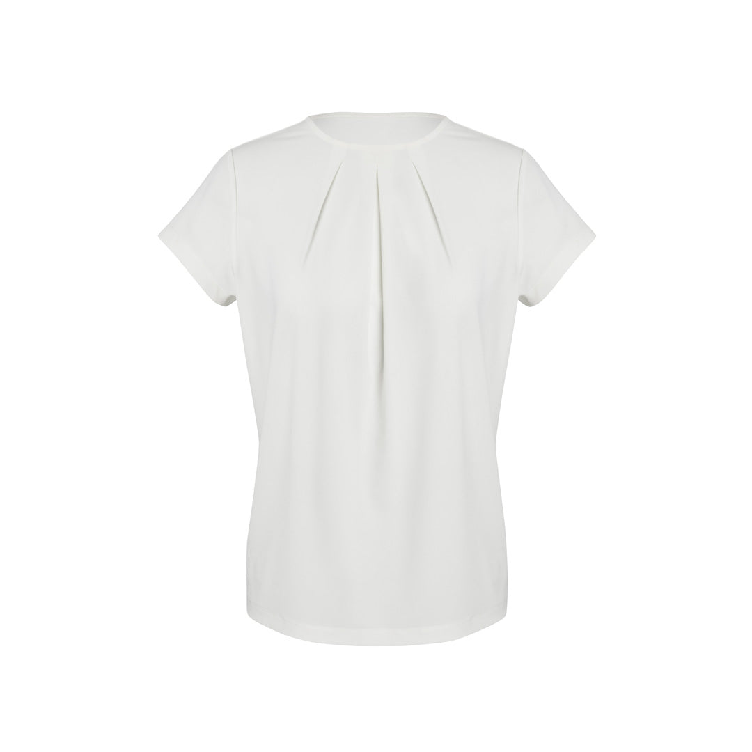 House of Uniforms The Blaise Top | Ladies | Short Sleeve Biz Corporates Ivory