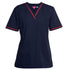 The Contrast V Neck Scrub Top | Ladies | Navy/Red