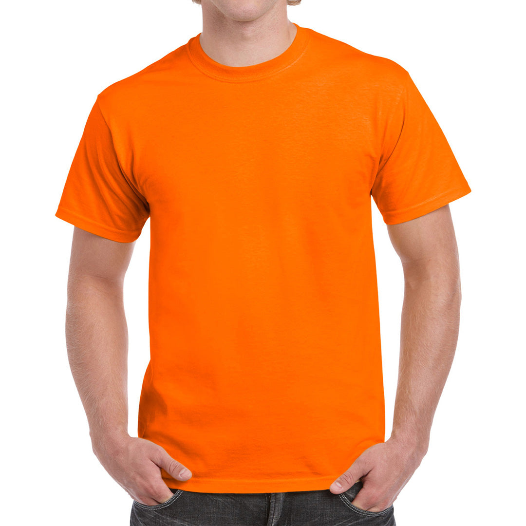 House of Uniforms The Heavy Cotton Tee | Adults Gildan Flouro Orange