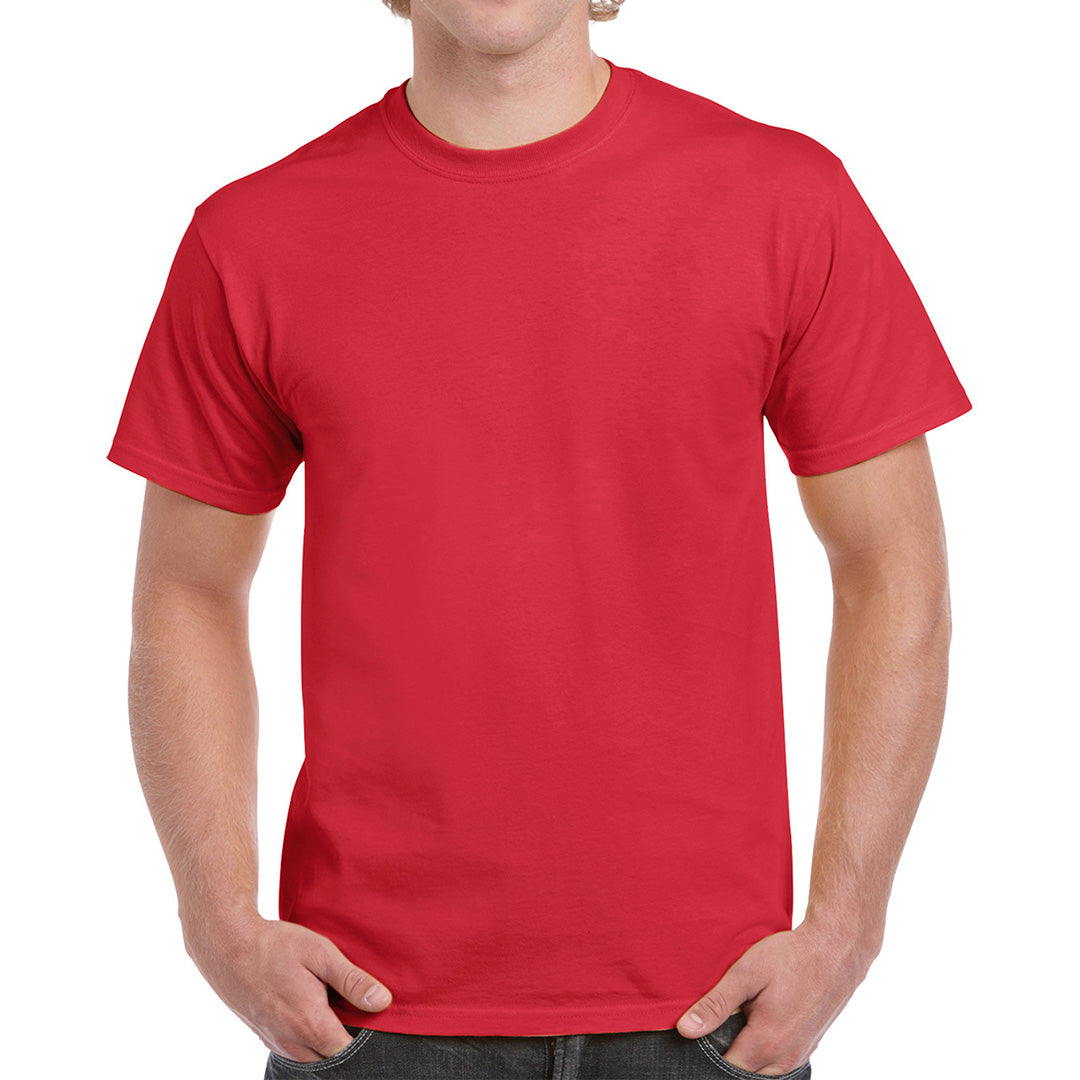 House of Uniforms The Heavy Cotton Tee | Adults Gildan Red