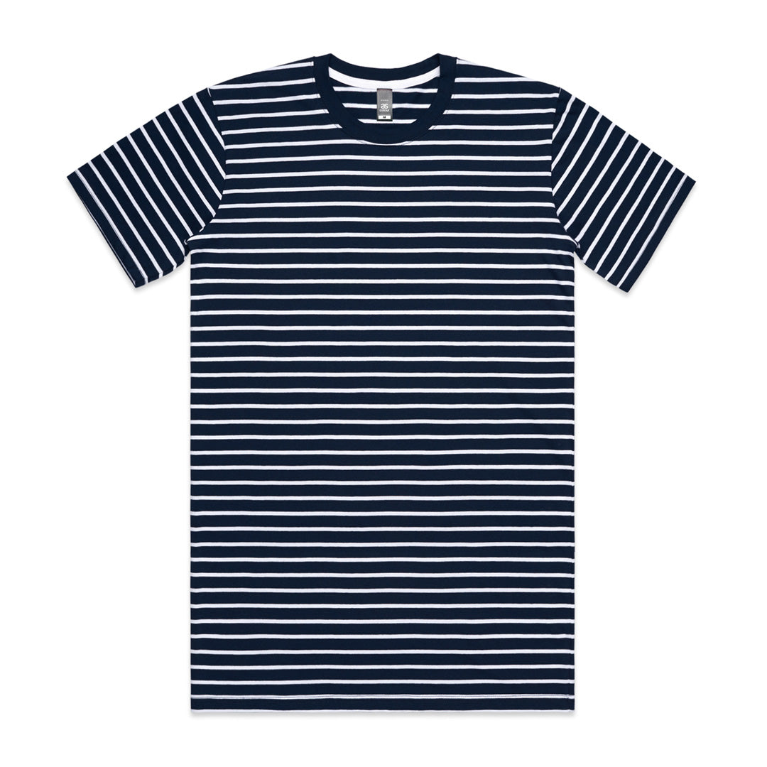 House of Uniforms The Stripe Tee | Mens | Short Sleeve AS Colour Navy/White