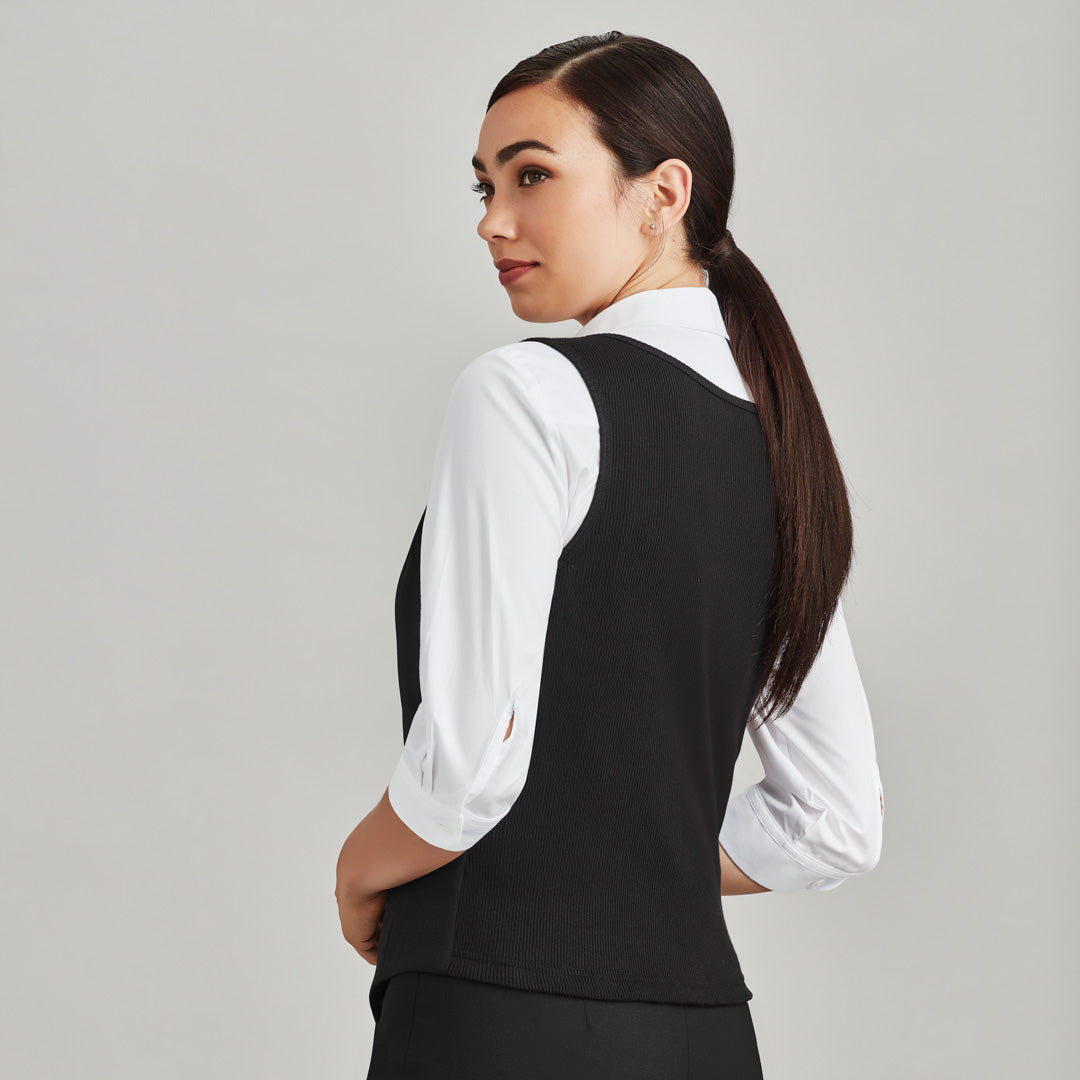 House of Uniforms The Cool Wool Peaked Vest | Ladies | Knitted Back Biz Corporates 
