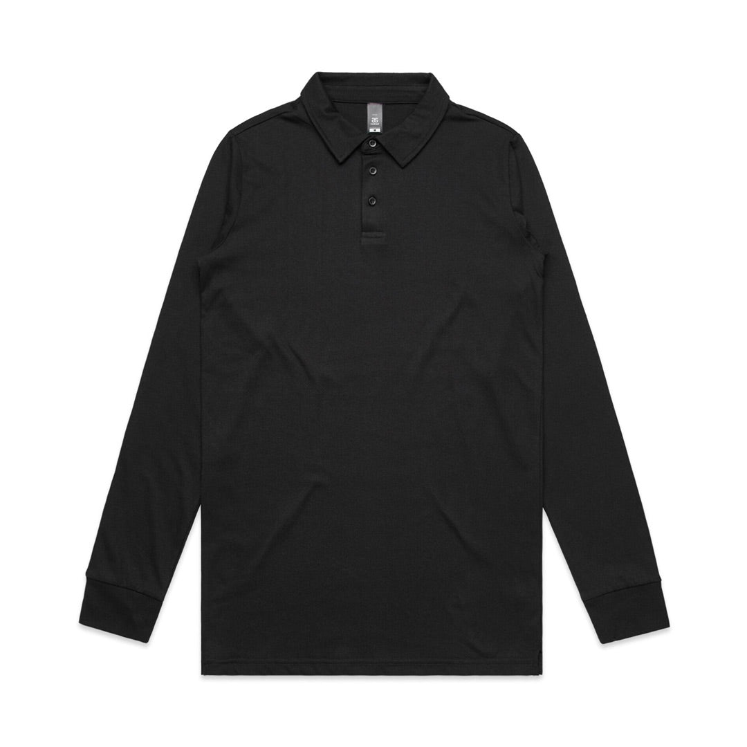 House of Uniforms The Chad Polo | Mens | Long Sleeve AS Colour Black