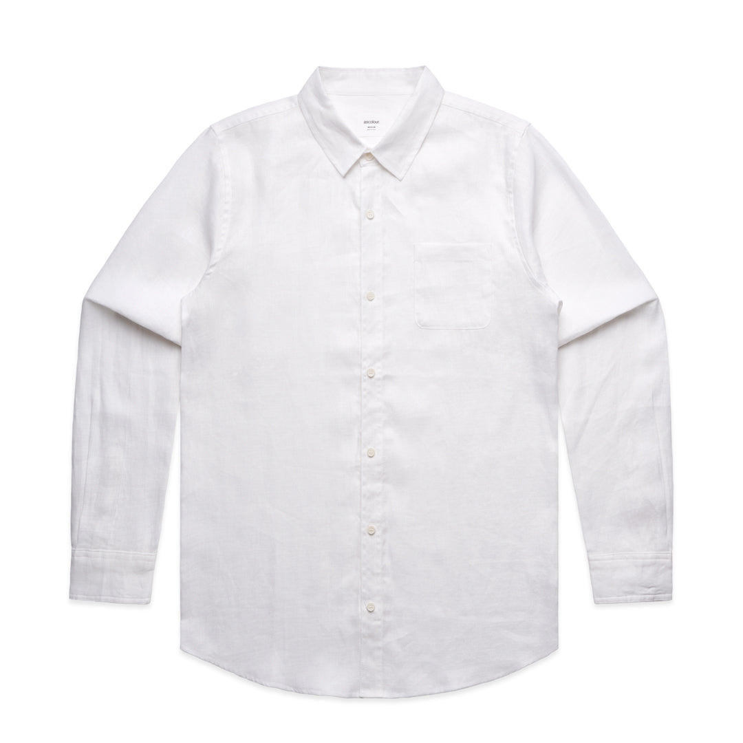 House of Uniforms The Linen Shirt | Mens | Long Sleeve AS Colour White
