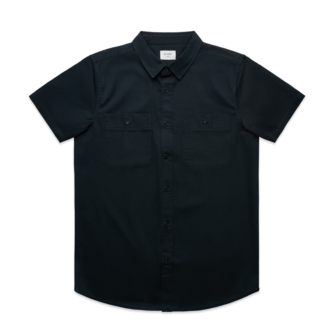 House of Uniforms The Drill Work Shirt | Mens | Short Sleeve AS Colour Navy
