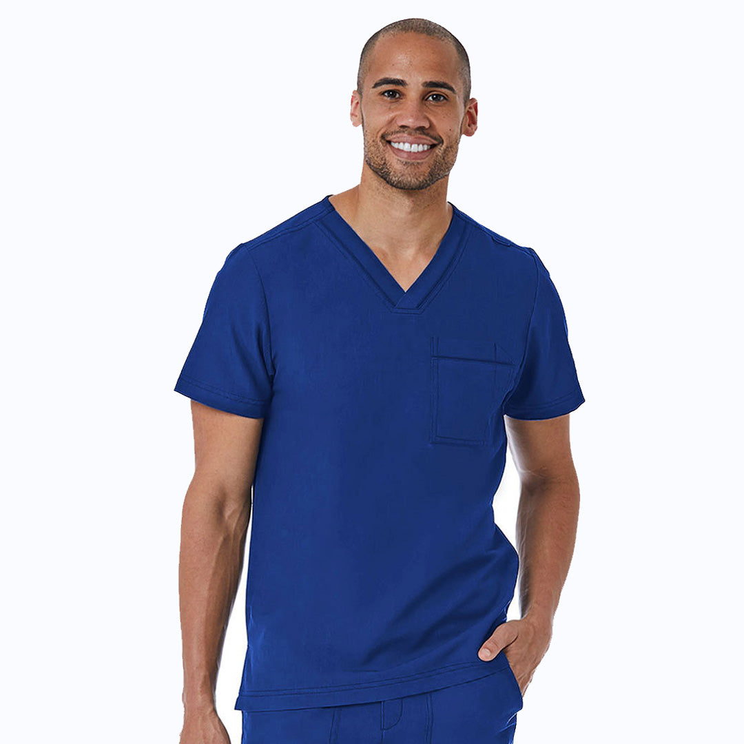 House of Uniforms The Matrix Pro Contrast Piping Scrub Top | Mens Maevn Royal