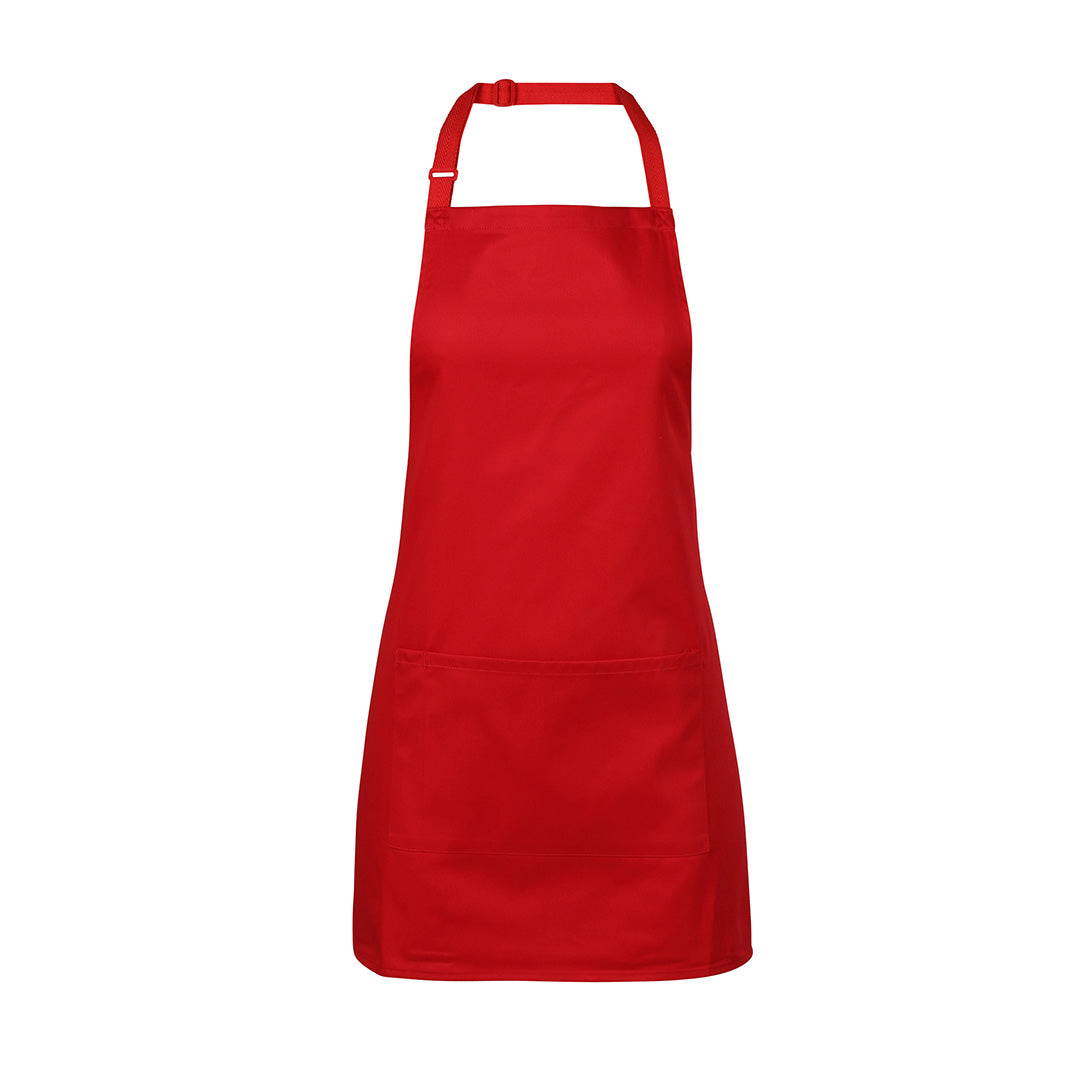 House of Uniforms The Bib Apron with Pocket | Adults Jbs Wear Red