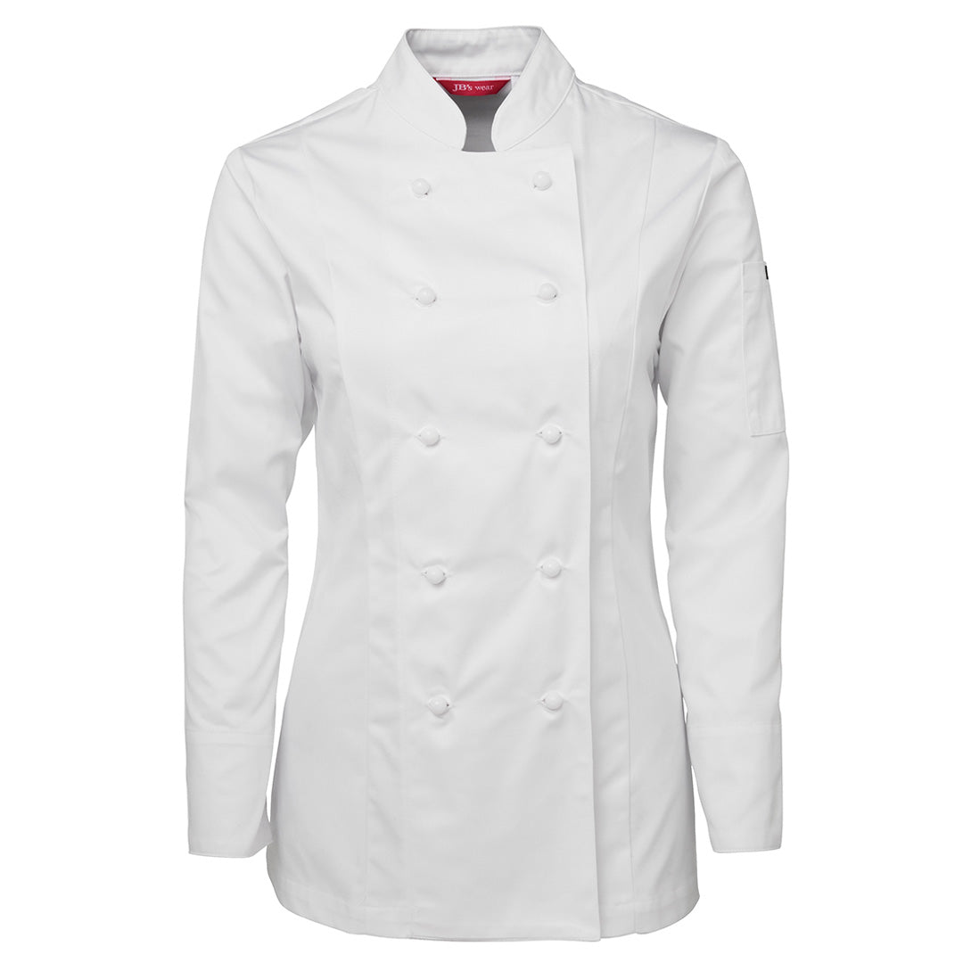 House of Uniforms The Classic Chef Jacket | Ladies | Short & Long Sleeve Jbs Wear White