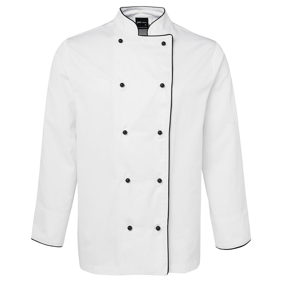 House of Uniforms The Classic Chef Jacket | Adults | Short & Long Sleeve Jbs Wear White/Black