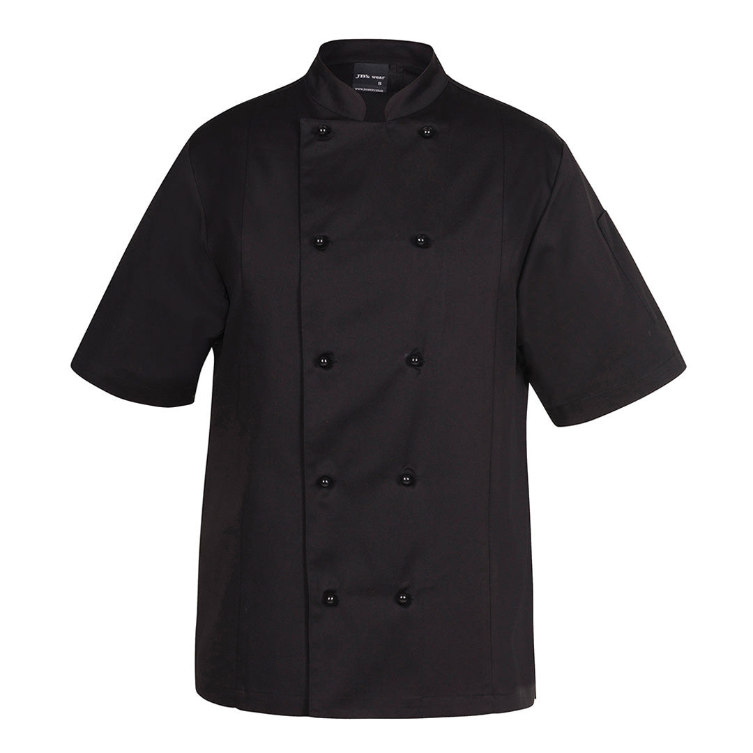 House of Uniforms The Vented Chef Jacket | Adults | Short Sleeve Jbs Wear Black