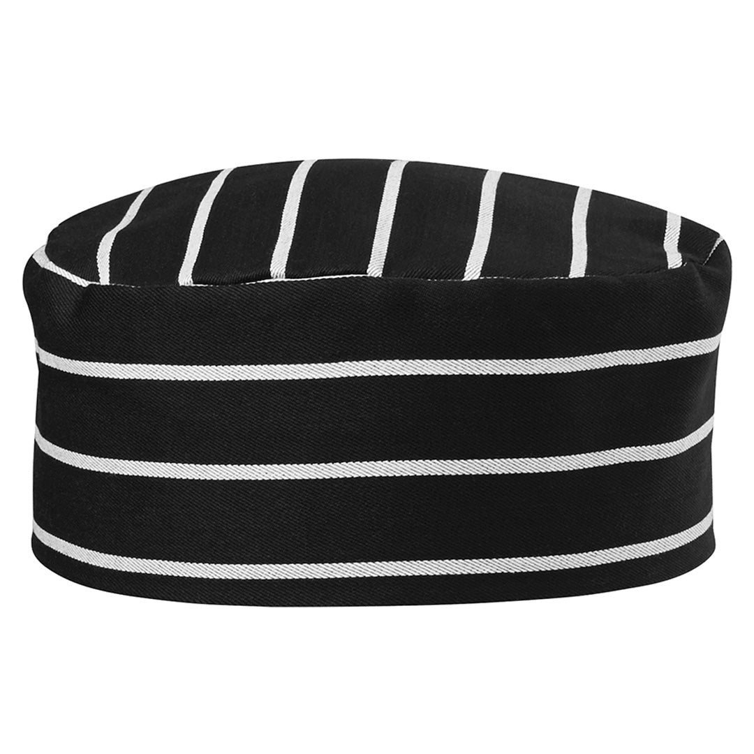 House of Uniforms The Chefs Cap | Adults Jbs Wear Black/White Stripe