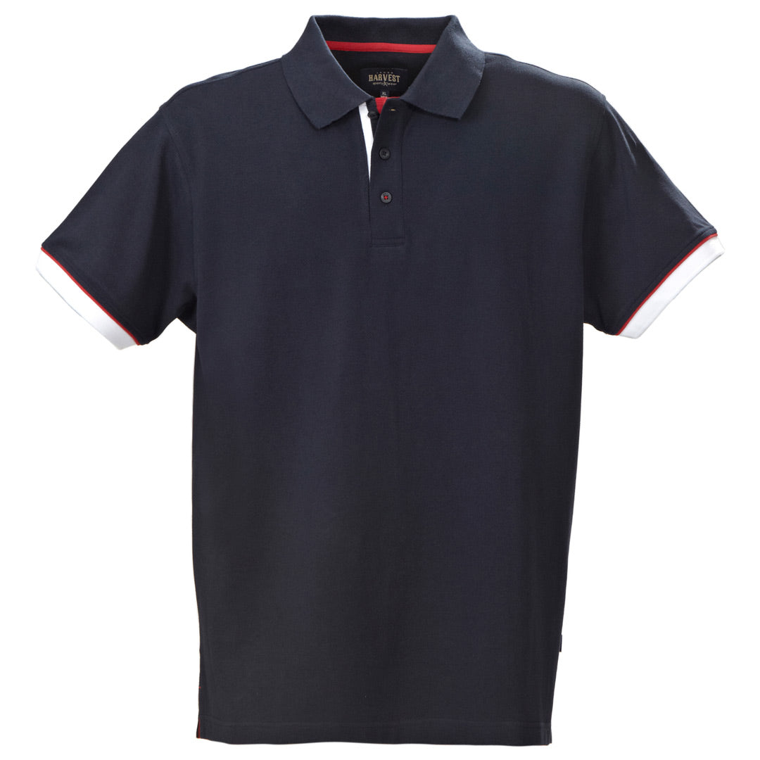 House of Uniforms The Anderson Polo | Mens | Short Sleeve James Harvest Navy with Navy/Red/White Trim