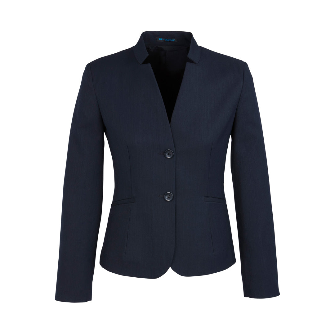 House of Uniforms The Cool Stretch Reverse Lapel Jacket | Ladies | Crop Length Biz Corporates Navy