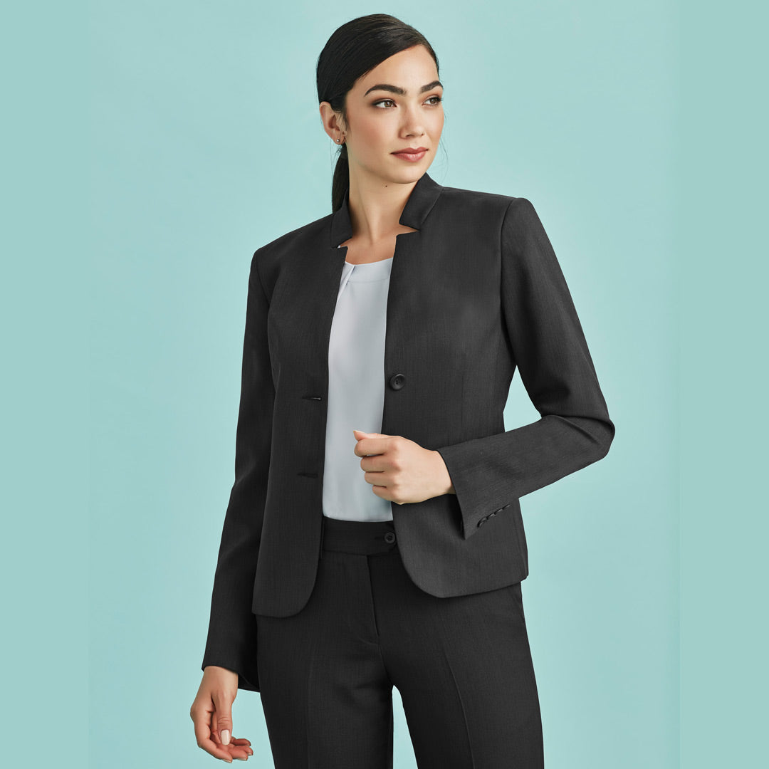 House of Uniforms The Cool Stretch Reverse Lapel Jacket | Ladies | Crop Length Biz Corporates 