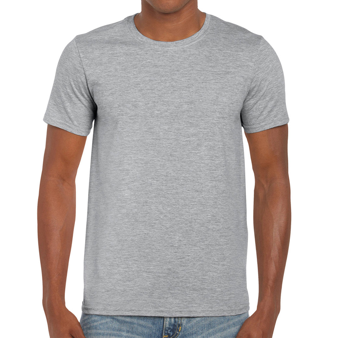 House of Uniforms The Softstyle Crew Neck Tee | Adults Gildan Grey Marle