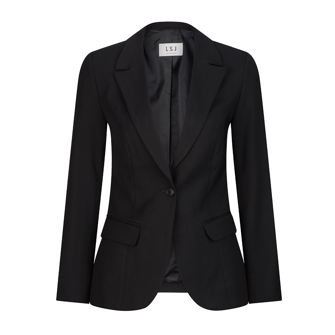 House of Uniforms The Single Button Jacket | Mechanical Stretch | Ladies LSJ Collection Black