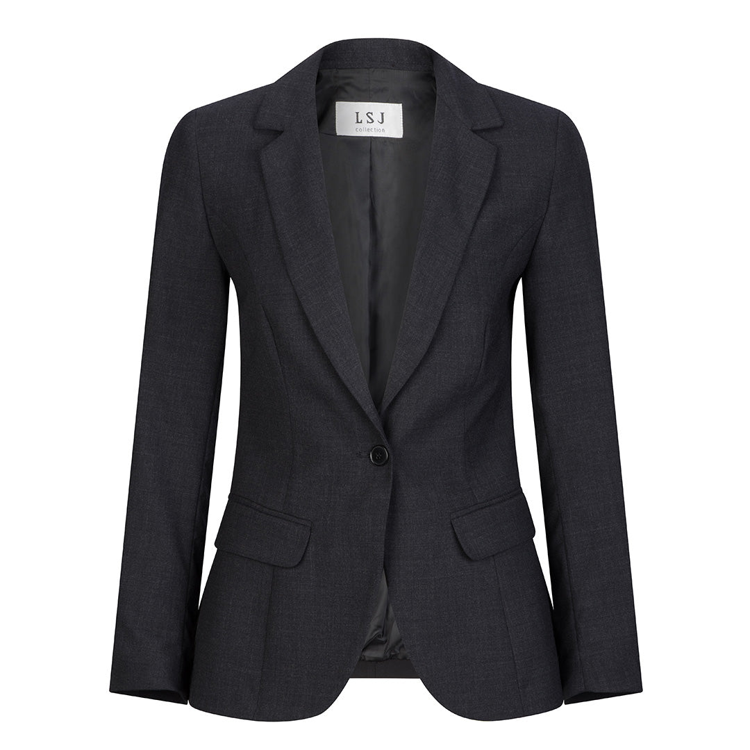 House of Uniforms The Single Button Jacket | Mechanical Stretch | Ladies LSJ Collection Charcoal