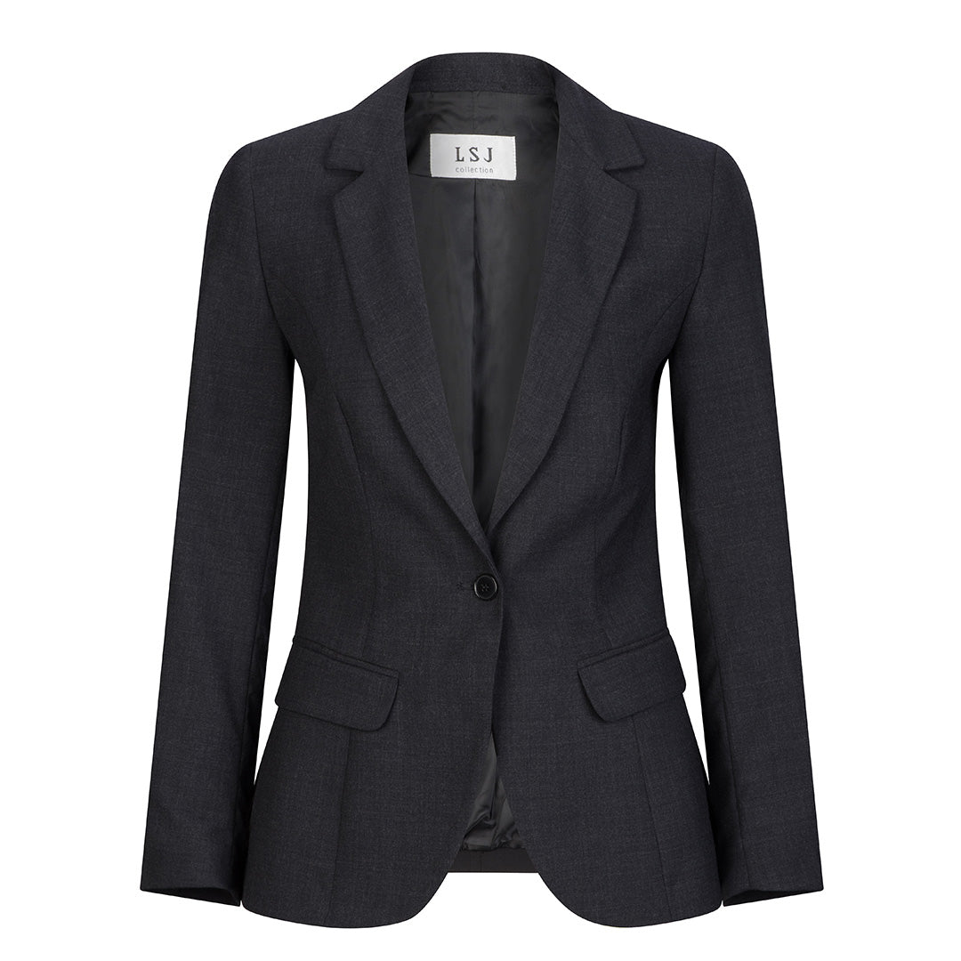 The Ladies Single Button Jacket | Wool | Charcoal