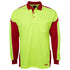 House of Uniforms The Arm Panel Hi Vis Polo | Long Sleeve | Adults Jbs Wear Lime/Red