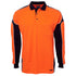 House of Uniforms The Arm Panel Hi Vis Polo | Long Sleeve | Adults Jbs Wear Orange/Black