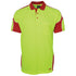 House of Uniforms The Arm Panel Hi Vis Polo | Short Sleeve | Adults Jbs Wear Lime/Red