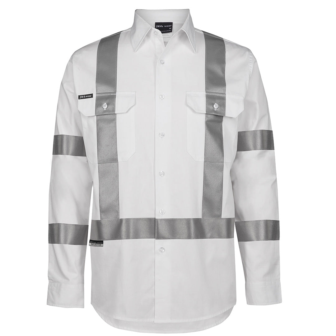 House of Uniforms The 190G Bio Motion Night Road Work Shirt | Long Sleeve | Adults Jbs Wear White