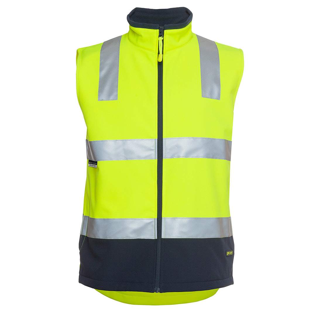 House of Uniforms The Hi Vis Soft Shell Vest | Day Night | Adults Jbs Wear Lime/Navy