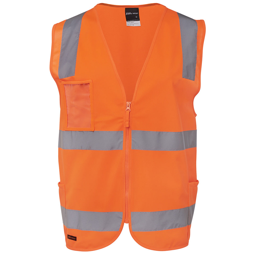 House of Uniforms The Hi Vis Day / Night Zip Safety Vest | Adults Jbs Wear Orange