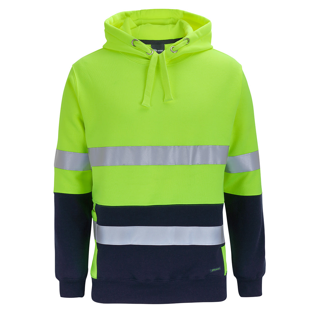 House of Uniforms The Day / Night Hi Vis 330g Pull Over Hoodie | Adults Jbs Wear Lime/Navy