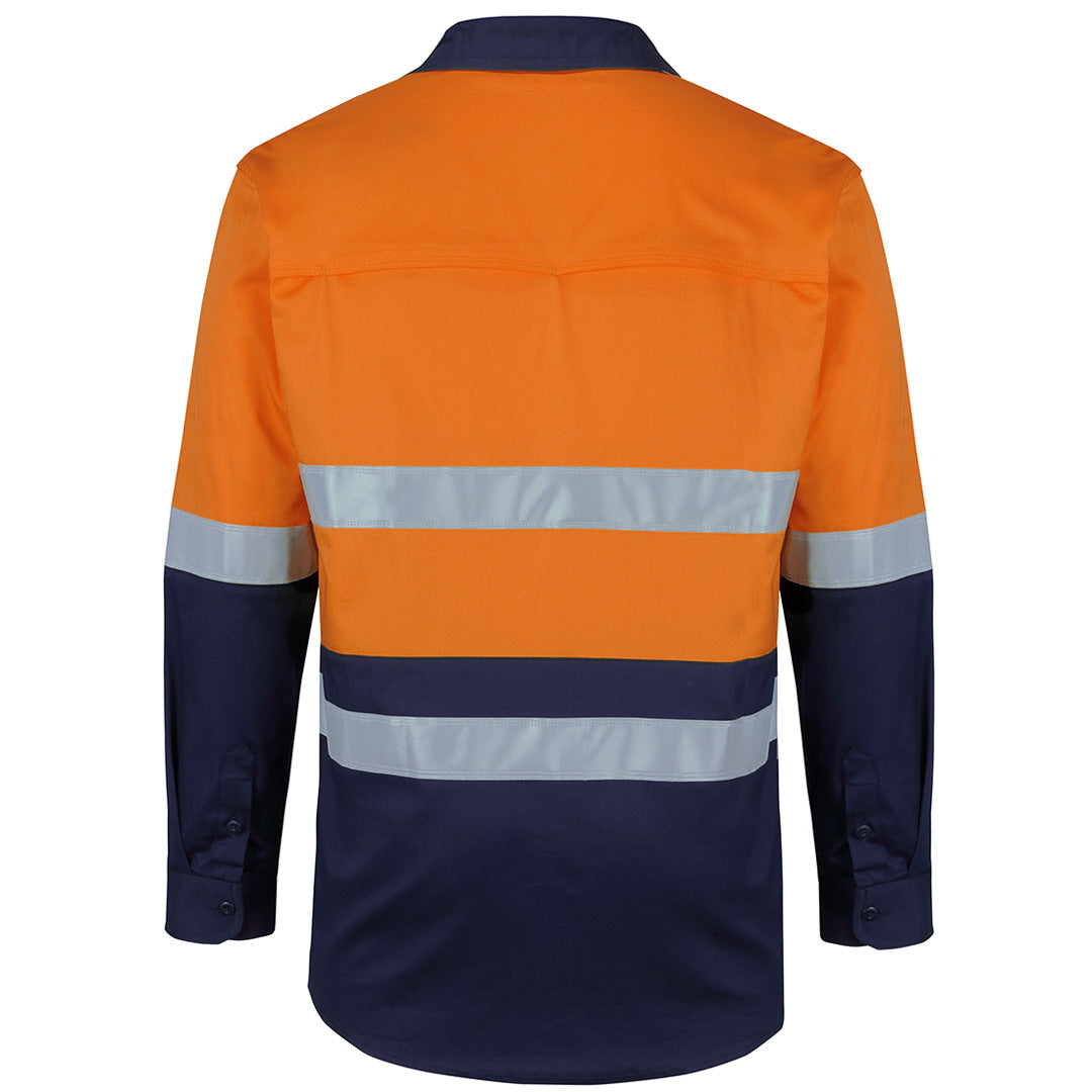 House of Uniforms The Stretch Hi Vis Taped Work Shirt | Adults | Long Sleeve Jbs Wear 