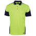 House of Uniforms The Contrast Piping Hi Vis Polo | Short Sleeve | Adults Jbs Wear Lime/Navy