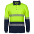 House of Uniforms The His Vis Segmented Tape Polo | Long Sleeve | Mens Jbs Wear Lime/Navy