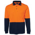 House of Uniforms The Cotton Back Hi Vis Polo | Long Sleeve | Adults Jbs Wear Orange/Navy