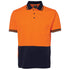 House of Uniforms The Cotton Back Hi Vis Polo | Short Sleeve | Adults Jbs Wear Orange/Navy